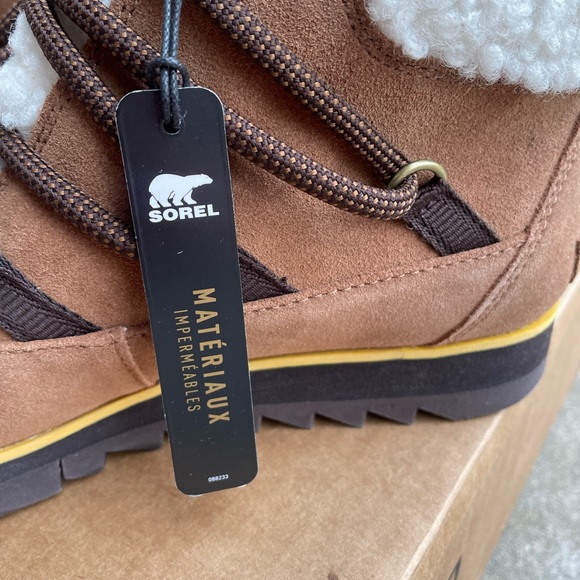 SOREL HARLOW LACE COZY US 7 Women's Outdoor Ankle Boot Suede Brown New - Picture 6 of 9